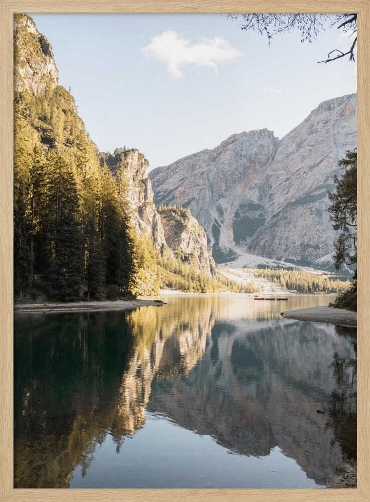 Lago Di Braies View - Stretched Canvas, Poster or Fine Art Print - I Heart Wall Art - Poster Print, Canvas Print or Framed Art Print
