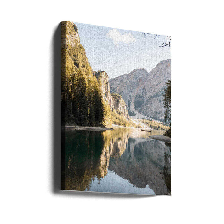 Lago Di Braies View - Stretched Canvas, Poster or Fine Art Print - I Heart Wall Art - Poster Print, Canvas Print or Framed Art Print