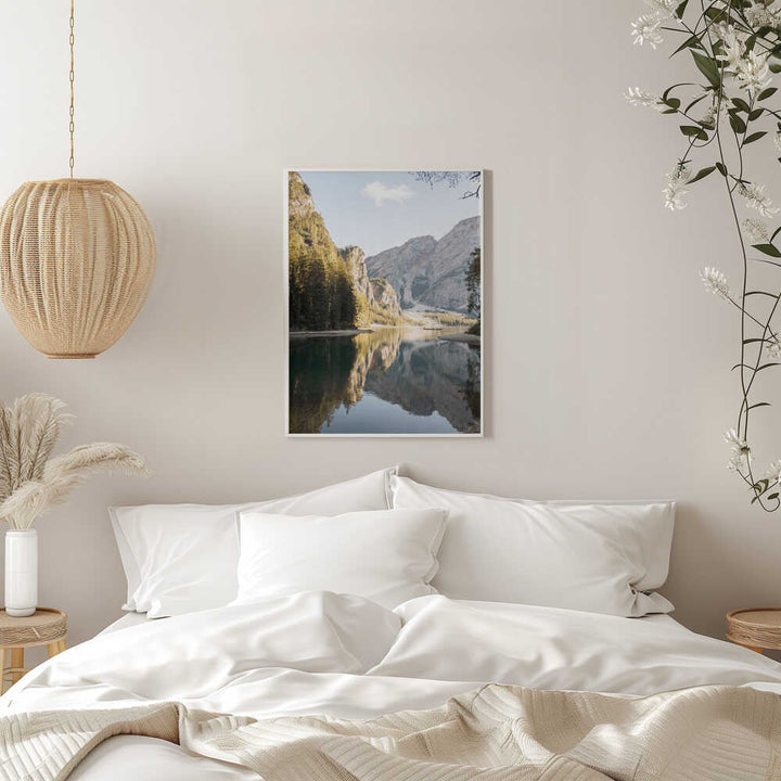 Lago Di Braies View - Stretched Canvas, Poster or Fine Art Print - I Heart Wall Art - Poster Print, Canvas Print or Framed Art Print
