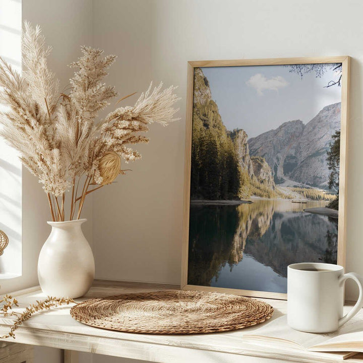Lago Di Braies View - Stretched Canvas, Poster or Fine Art Print - I Heart Wall Art - Poster Print, Canvas Print or Framed Art Print