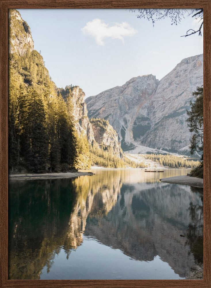Lago Di Braies View - Stretched Canvas, Poster or Fine Art Print - I Heart Wall Art - Poster Print, Canvas Print or Framed Art Print