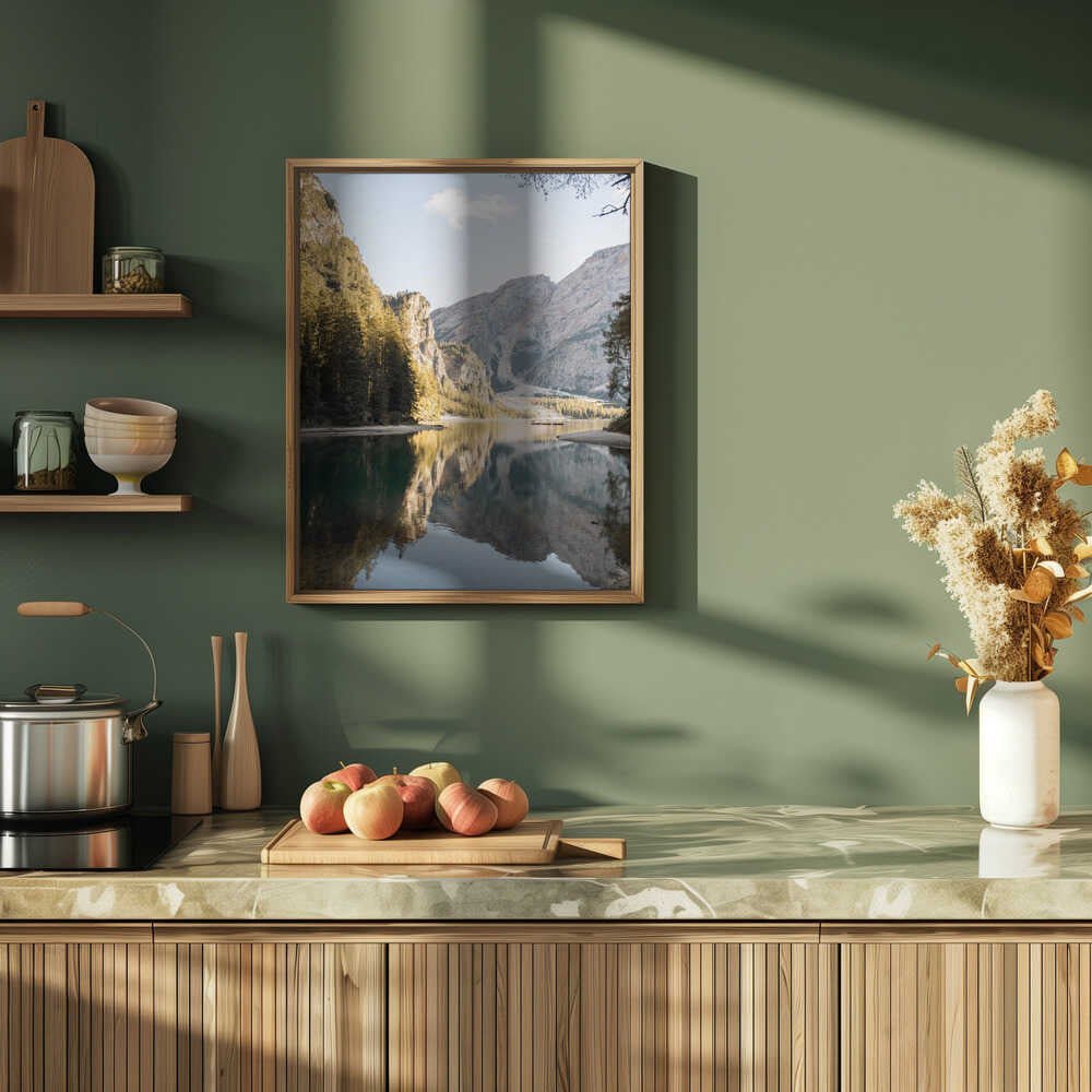 Lago Di Braies View - Stretched Canvas, Poster or Fine Art Print - I Heart Wall Art - Poster Print, Canvas Print or Framed Art Print