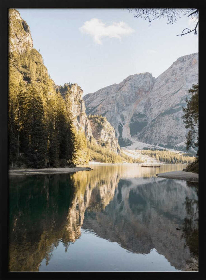Lago Di Braies View - Stretched Canvas, Poster or Fine Art Print - I Heart Wall Art - Poster Print, Canvas Print or Framed Art Print