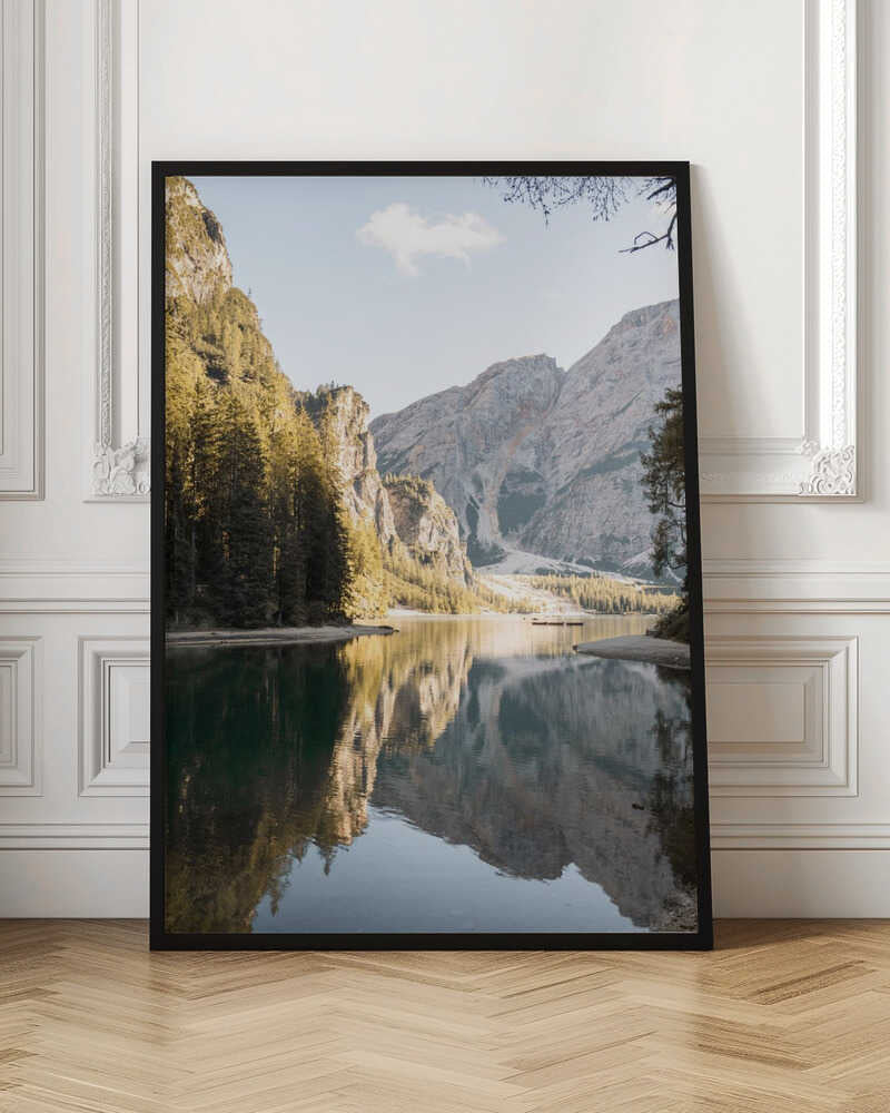 Lago Di Braies View - Stretched Canvas, Poster or Fine Art Print - I Heart Wall Art - Poster Print, Canvas Print or Framed Art Print