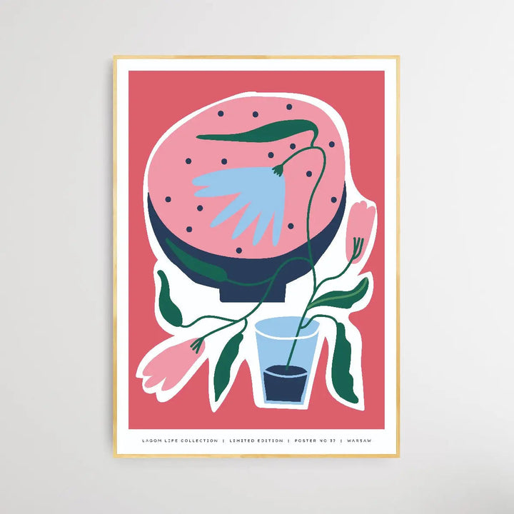 Lagom Life Pink Botanical Poster 37 I Heart Wall Art Australia 