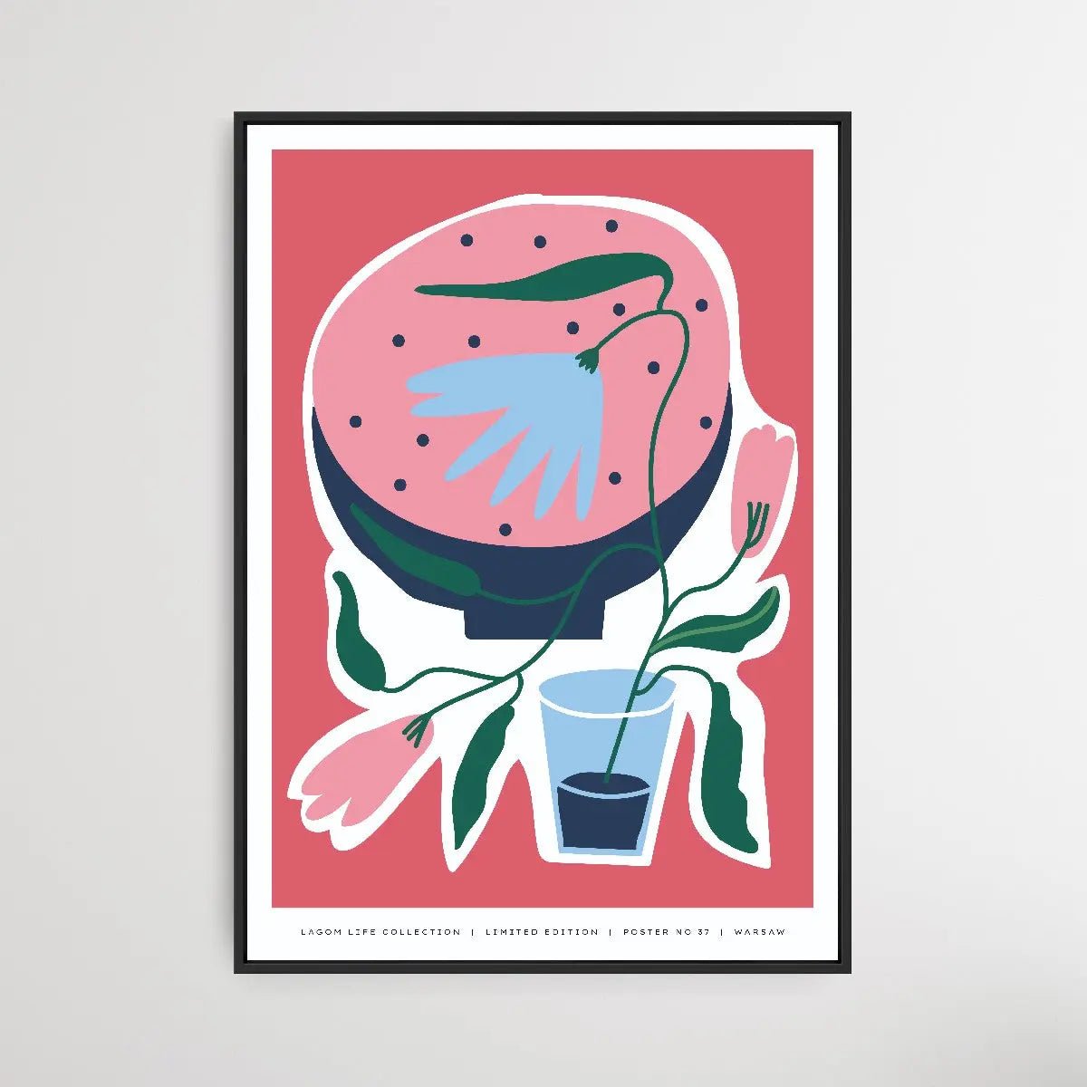 Lagom Life Pink Botanical Poster 37 I Heart Wall Art Australia 