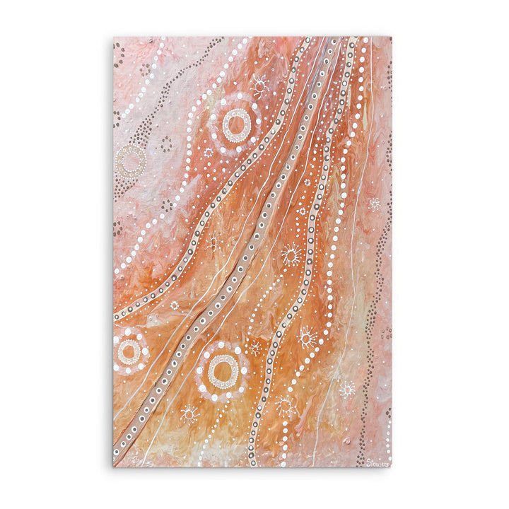 Land Sky -  Aboriginal Art Print by Holly Stowers - Canvas or Fine Art Print - Dot Painting I Heart Wall Art Australia