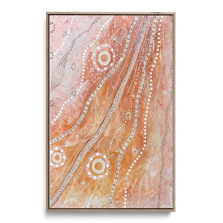 Land Sky - Aboriginal Art Print by Holly Stowers - Canvas or Fine Art Print - Dot Painting - I Heart Wall Art - Poster Print, Canvas Print or Framed Art Print
