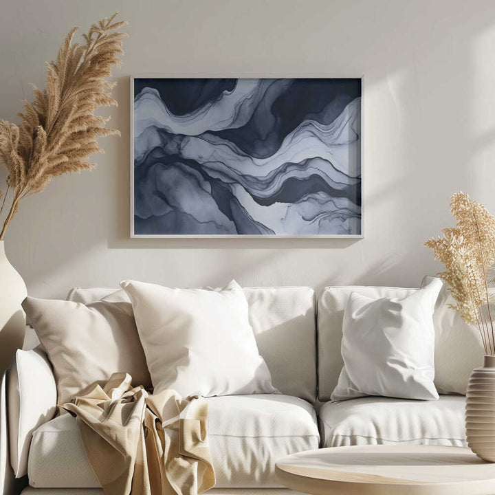 Landscape Abstract Blue Mountains - Stretched Canvas, Poster or Fine Art Print - I Heart Wall Art - Poster Print, Canvas Print or Framed Art Print