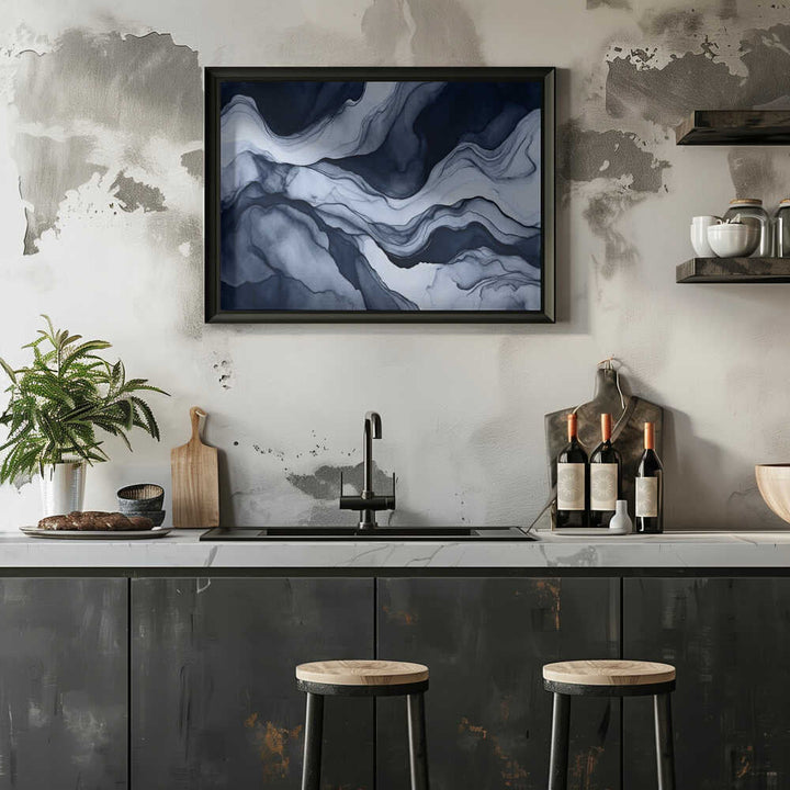 Landscape Abstract Blue Mountains - Stretched Canvas, Poster or Fine Art Print - I Heart Wall Art - Poster Print, Canvas Print or Framed Art Print