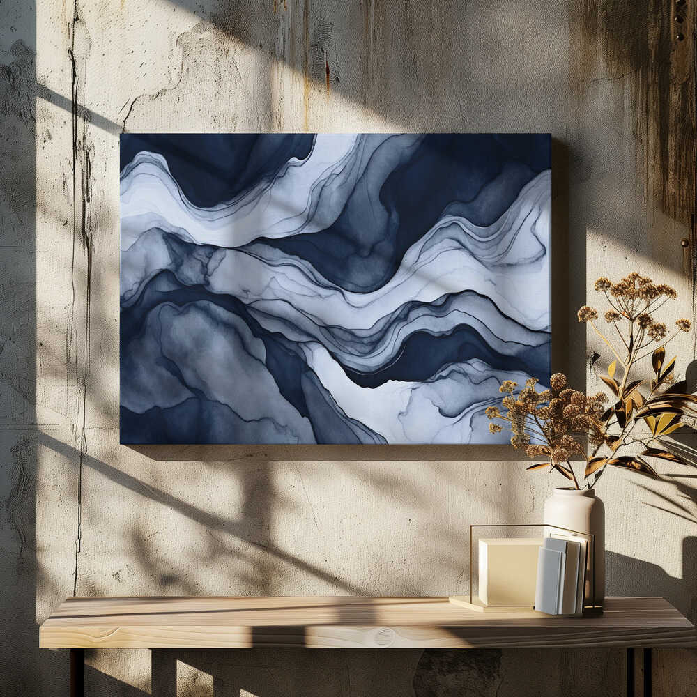 Landscape Abstract Blue Mountains - Stretched Canvas, Poster or Fine Art Print - I Heart Wall Art - Poster Print, Canvas Print or Framed Art Print