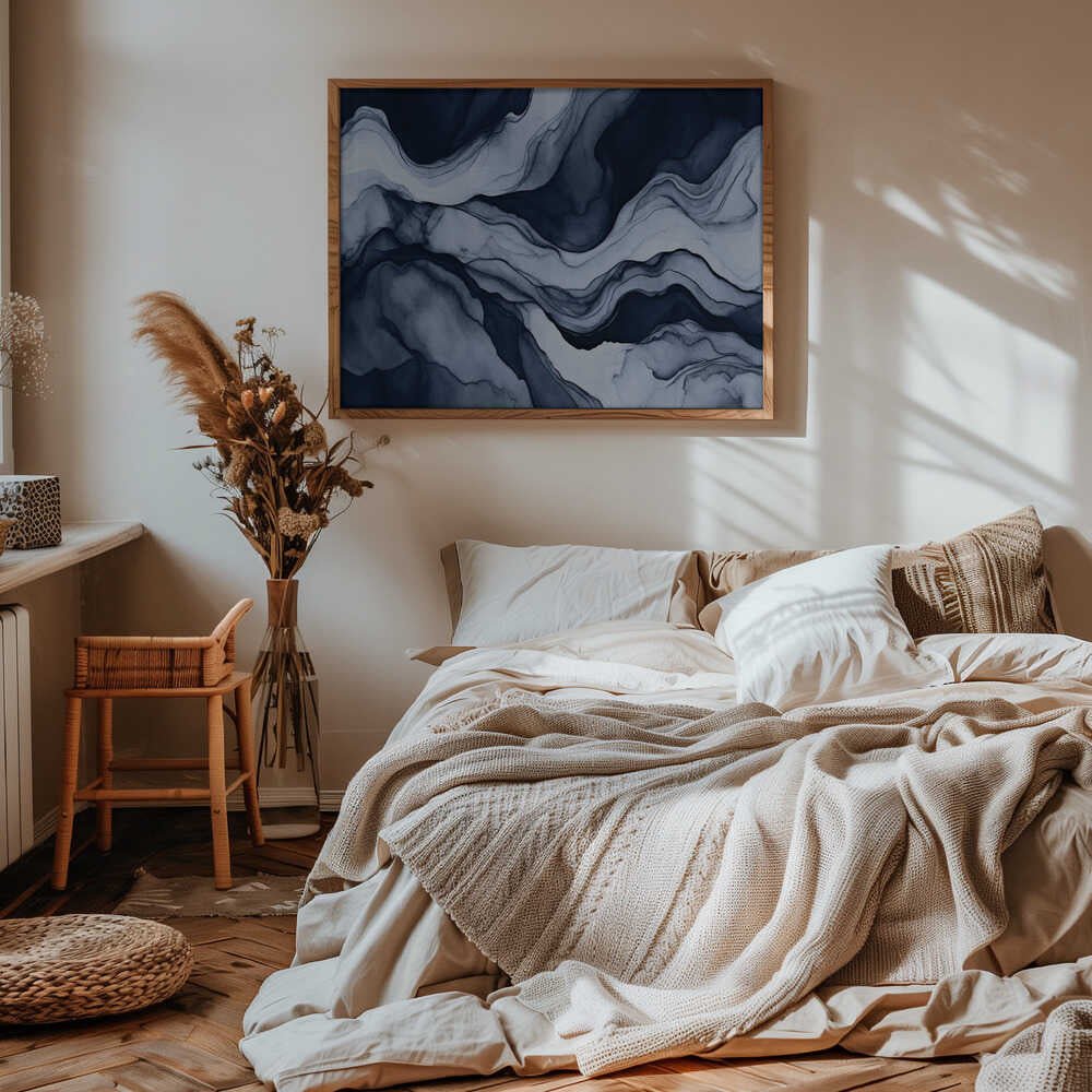 Landscape Abstract Blue Mountains - Stretched Canvas, Poster or Fine Art Print - I Heart Wall Art - Poster Print, Canvas Print or Framed Art Print