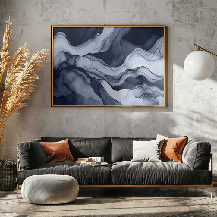 Landscape Abstract Blue Mountains - Stretched Canvas, Poster or Fine Art Print - I Heart Wall Art - Poster Print, Canvas Print or Framed Art Print