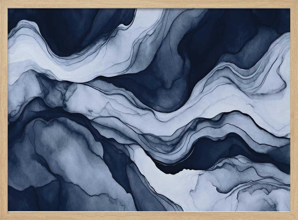 Landscape Abstract Blue Mountains - Stretched Canvas, Poster or Fine Art Print - I Heart Wall Art - Poster Print, Canvas Print or Framed Art Print