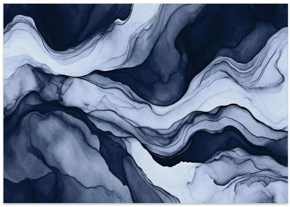 Landscape Abstract Blue Mountains - Stretched Canvas, Poster or Fine Art Print - I Heart Wall Art - Poster Print, Canvas Print or Framed Art Print