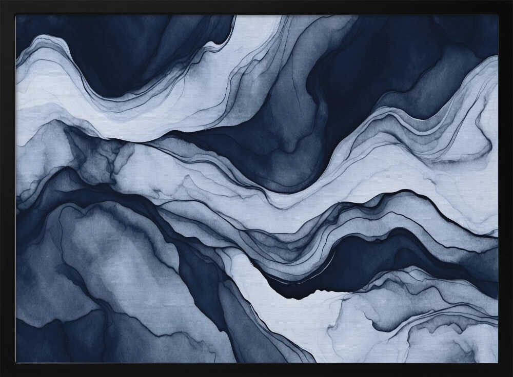Landscape Abstract Blue Mountains - Stretched Canvas, Poster or Fine Art Print - I Heart Wall Art - Poster Print, Canvas Print or Framed Art Print