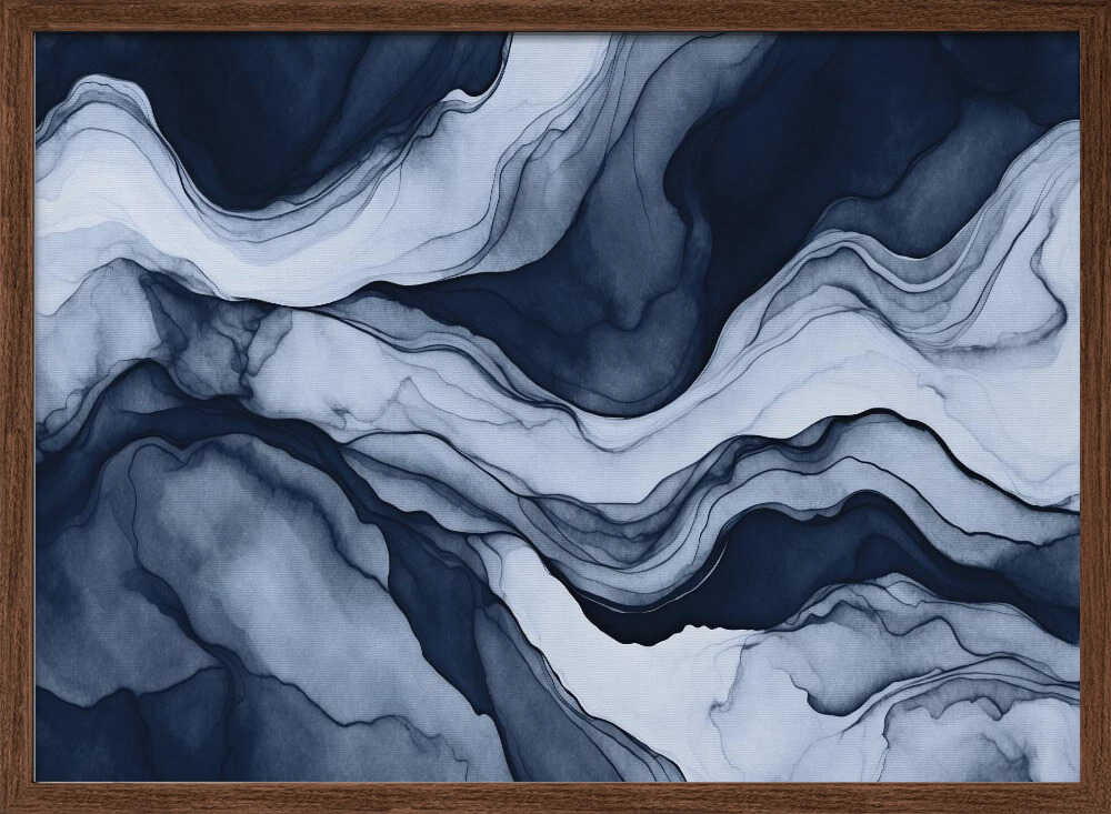Landscape Abstract Blue Mountains - Stretched Canvas, Poster or Fine Art Print - I Heart Wall Art - Poster Print, Canvas Print or Framed Art Print