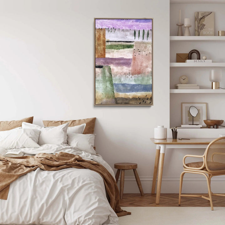 Landscape with Poplars (1929) painting in high resolution by Paul Klee - Stretched Canvas Print or Framed Fine Art Print - Artwork I Heart Wall Art Australia 