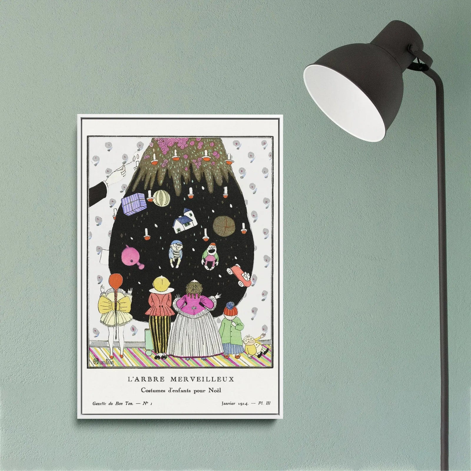L'Arbre Merveilleux–Children's costumes for Christmas (1914) by Charles Martin - Stretched Canvas Print or Framed Fine Art Print - Artwork I Heart Wall Art Australia 