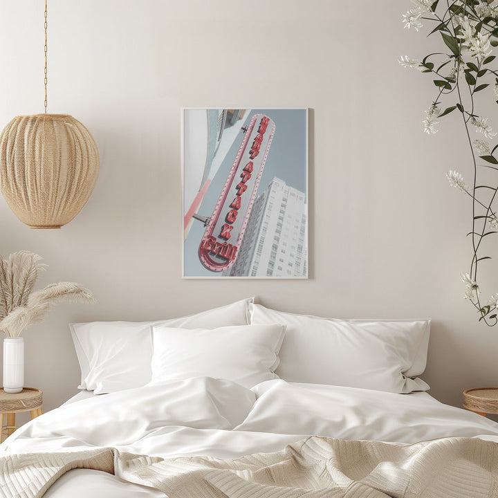 Las Vegas Neon Sign Grill Restaurant - Stretched Canvas, Poster or Fine Art Print I Heart Wall Art