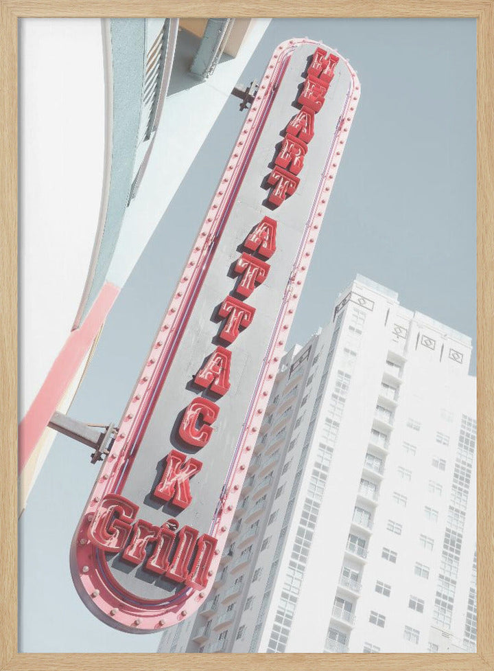 Las Vegas Neon Sign Grill Restaurant - Stretched Canvas, Poster or Fine Art Print I Heart Wall Art