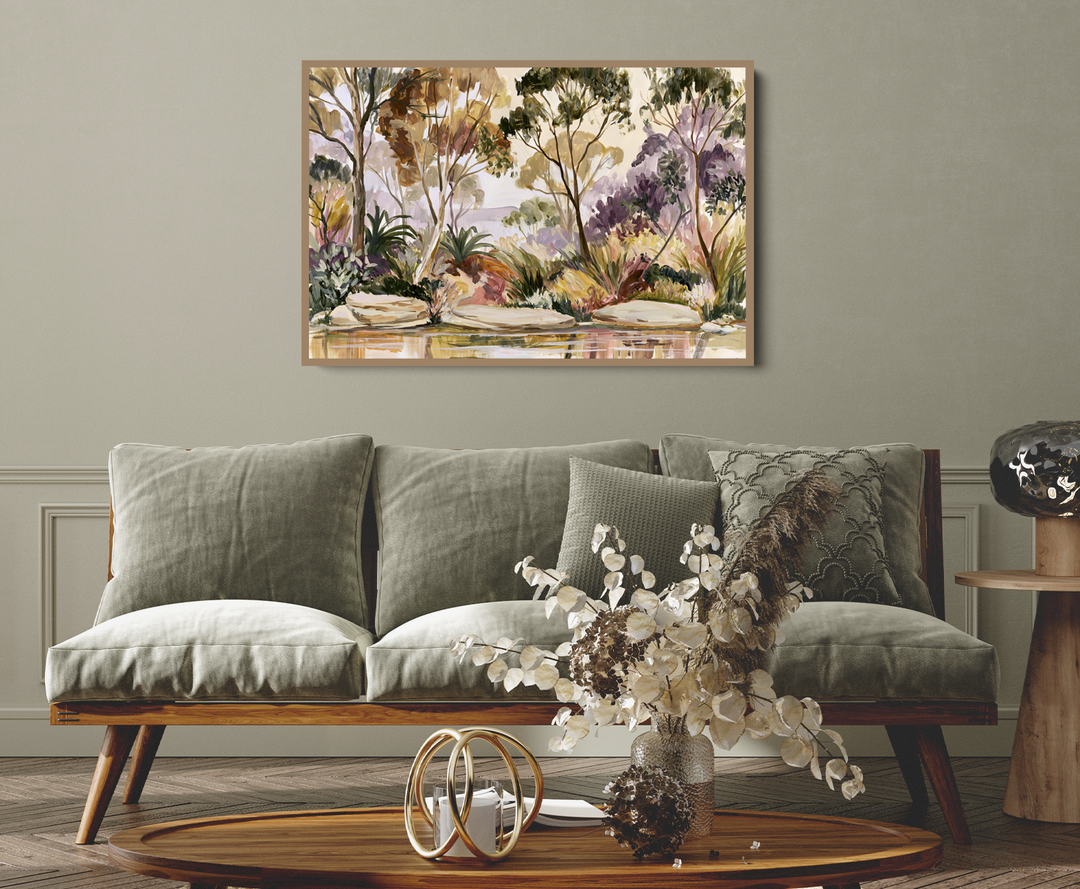 Late Afternoons By The Pond by IHeartStudio - Australian Eucalyptus Bush Garden Nature Canvas Art Print