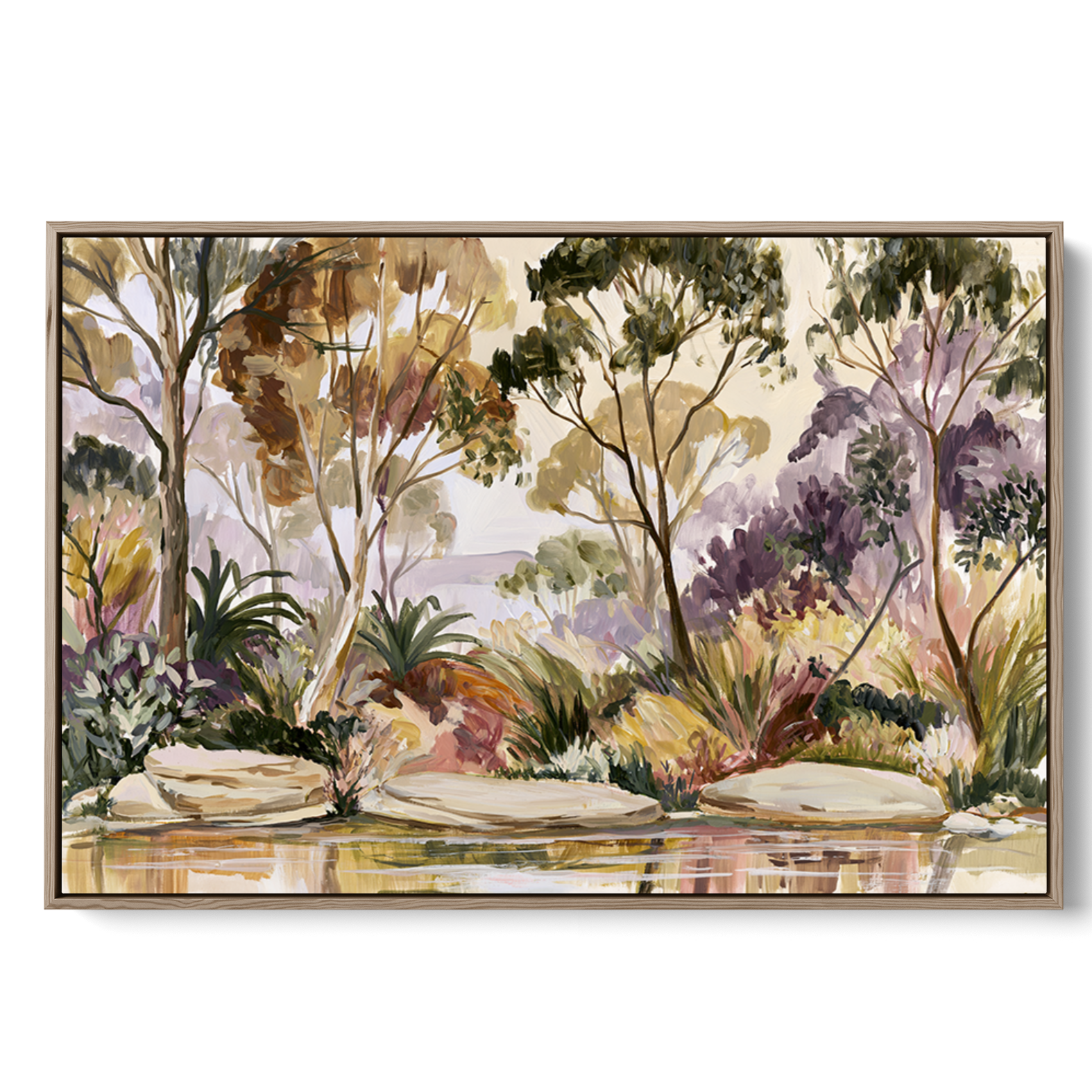 Late Afternoons By The Pond by IHeartStudio - Australian Eucalyptus Bush Garden Nature Canvas Art Print