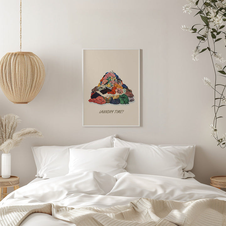 Laundry Time Pile Pictufy - Stretched Canvas, Poster or Fine Art Print I Heart Wall Art
