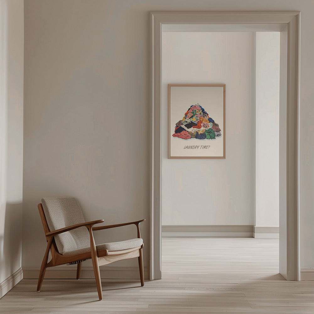 Laundry Time Pile Pictufy - Stretched Canvas, Poster or Fine Art Print I Heart Wall Art