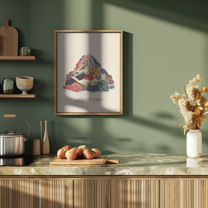 Laundry Time Pile Pictufy - Stretched Canvas, Poster or Fine Art Print I Heart Wall Art