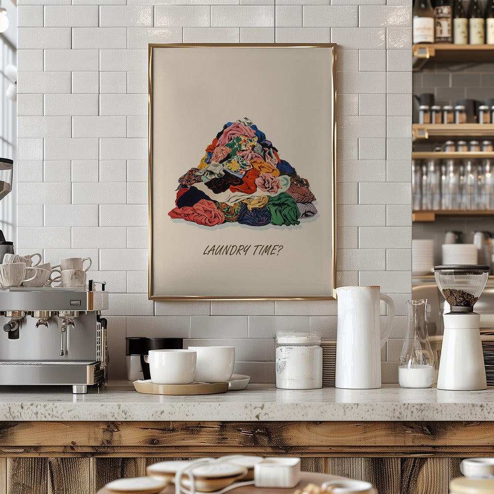Laundry Time Pile Pictufy - Stretched Canvas, Poster or Fine Art Print I Heart Wall Art