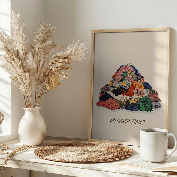 Laundry Time Pile Pictufy - Stretched Canvas, Poster or Fine Art Print I Heart Wall Art