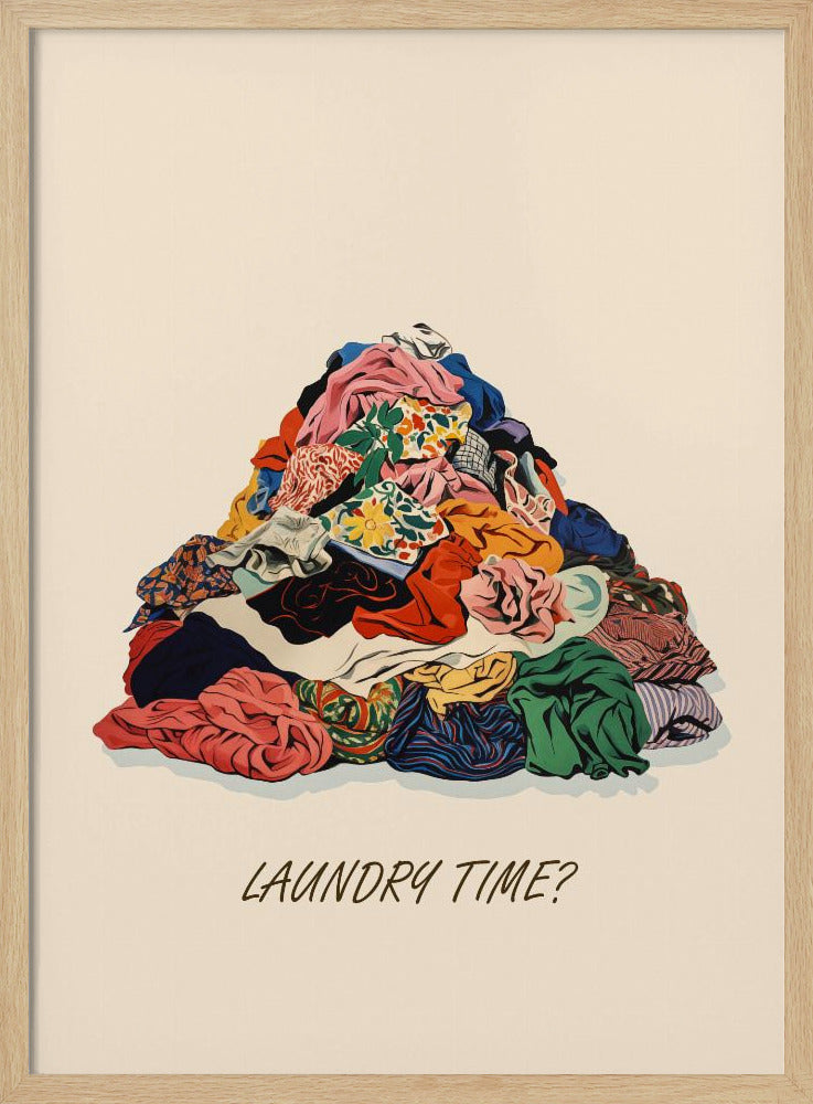 Laundry Time Pile Pictufy - Stretched Canvas, Poster or Fine Art Print I Heart Wall Art