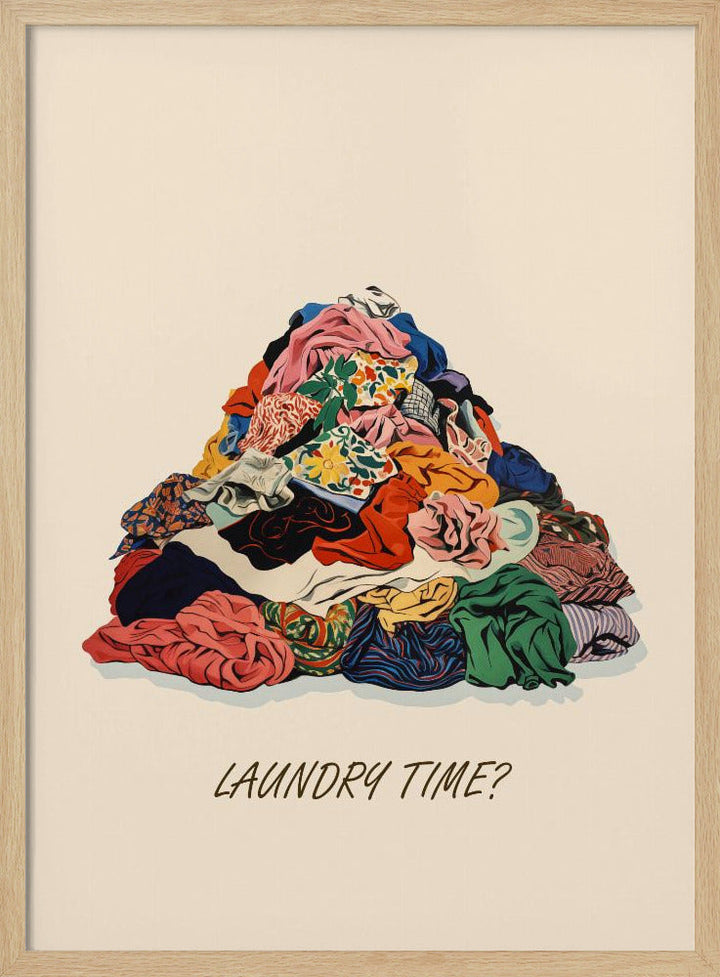 Laundry Time Pile Pictufy - Stretched Canvas, Poster or Fine Art Print I Heart Wall Art