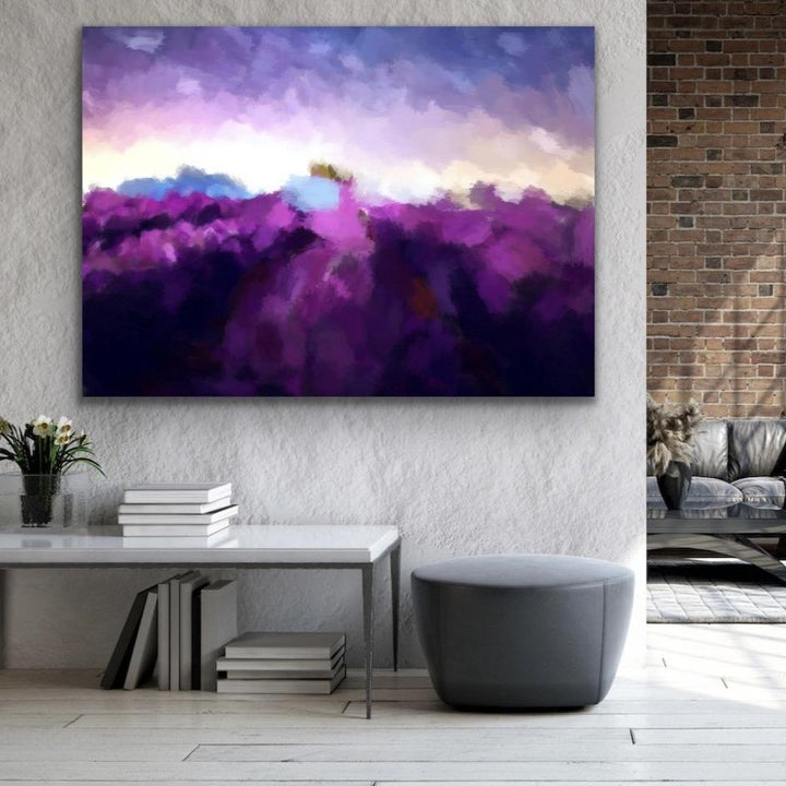 Lavender Fields - Abstract Purple Original Stretched Canvas Wall Art Print - I Heart Wall Art