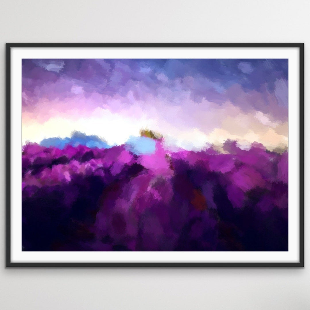 Lavender Fields - Abstract Purple Original Stretched Canvas Wall Art Print - I Heart Wall Art