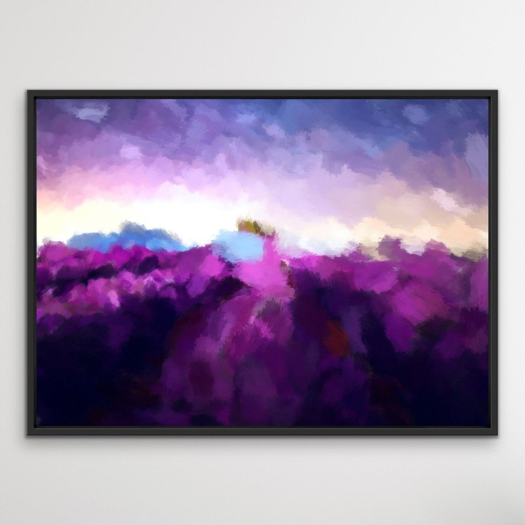 Lavender Fields - Abstract Purple Original Stretched Canvas Wall Art Print - I Heart Wall Art
