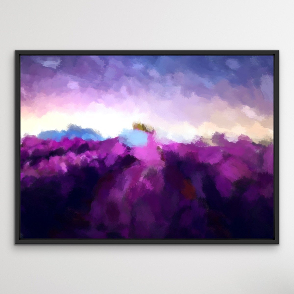 Lavender Fields - Abstract Purple Original Stretched Canvas Wall Art Print - I Heart Wall Art