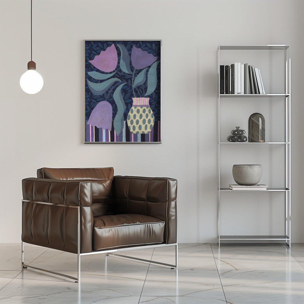 Lavender Tulip Still Life - Stretched Canvas, Poster or Fine Art Print - I Heart Wall Art - Poster Print, Canvas Print or Framed Art Print
