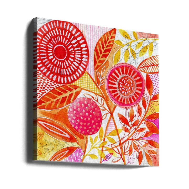 Layered Botanical Watercolour - Square Stretched Canvas, Poster or Fine Art Print - I Heart Wall Art - Poster Print, Canvas Print or Framed Art Print