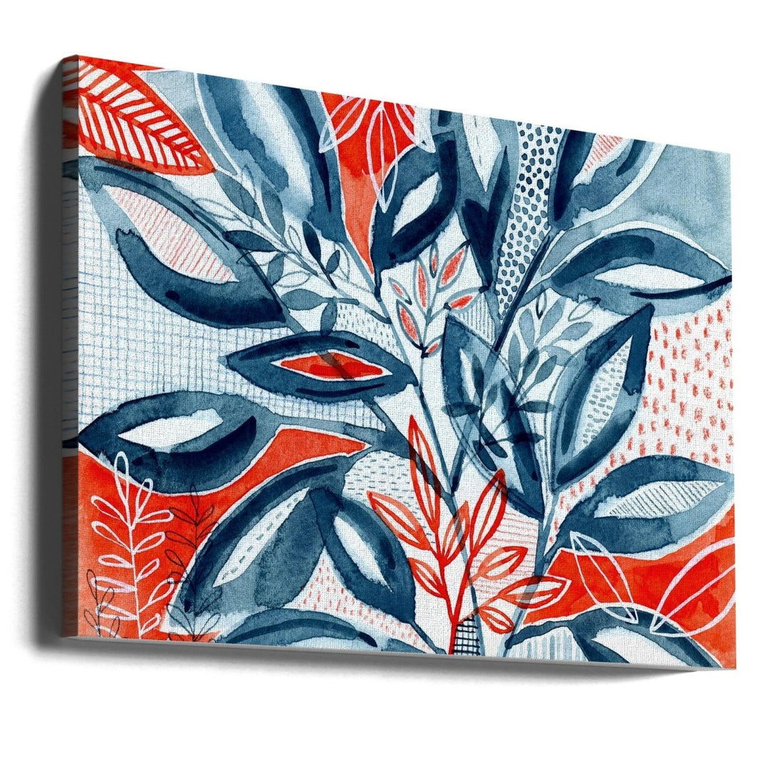 Layered Botanical Watercolour - Square Stretched Canvas, Poster or Fine Art Print - I Heart Wall Art - Poster Print, Canvas Print or Framed Art Print