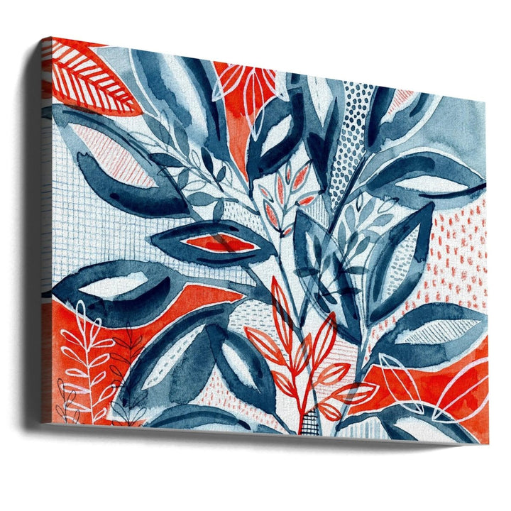Layered Botanical Watercolour - Square Stretched Canvas, Poster or Fine Art Print - I Heart Wall Art - Poster Print, Canvas Print or Framed Art Print