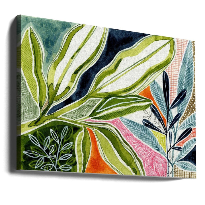 Layered Botanical Watercolour - Stretched Canvas, Poster or Fine Art Print - I Heart Wall Art - Poster Print, Canvas Print or Framed Art Print
