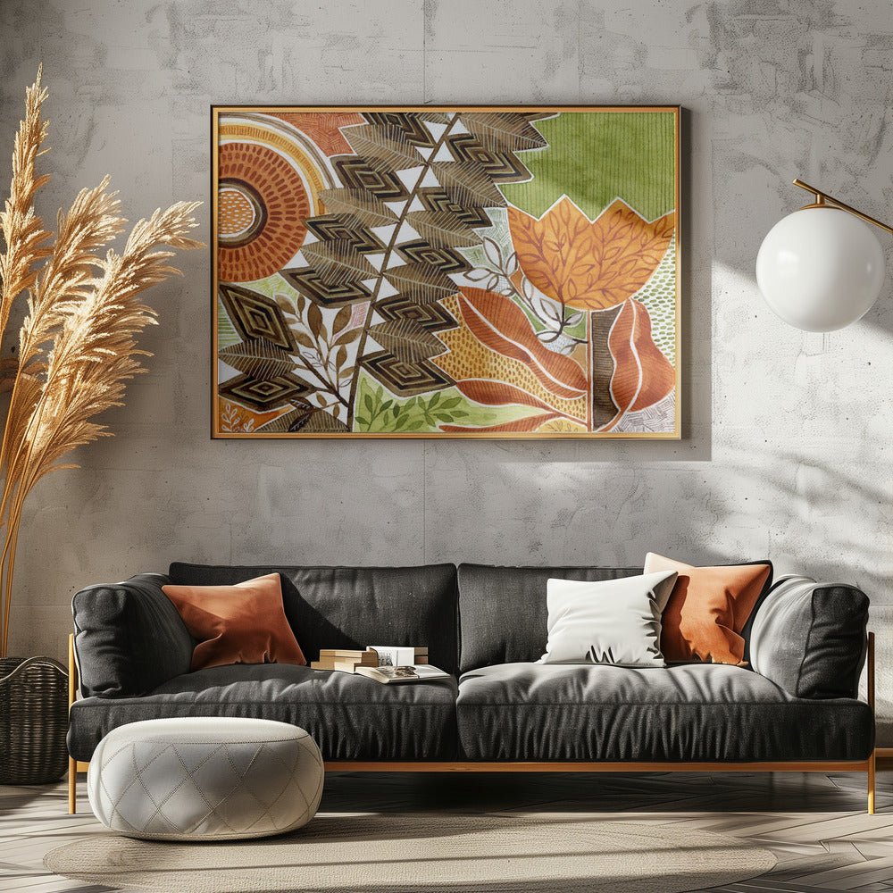 Layered Botanical Watercolour - Stretched Canvas, Poster or Fine Art Print - I Heart Wall Art - Poster Print, Canvas Print or Framed Art Print