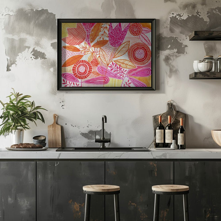 Layered Botanical Watercolour - Stretched Canvas, Poster or Fine Art Print - I Heart Wall Art - Poster Print, Canvas Print or Framed Art Print