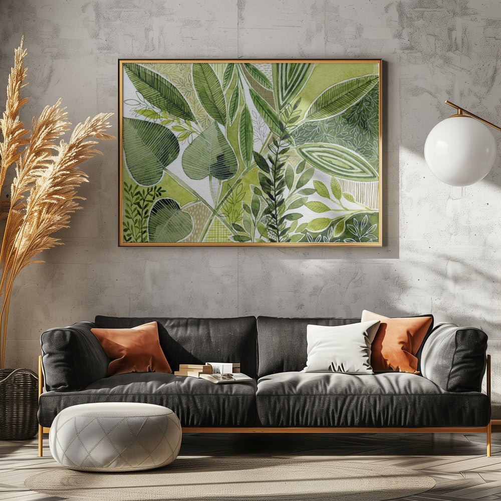Layered Botanical Watercolour - Stretched Canvas, Poster or Fine Art Print - I Heart Wall Art - Poster Print, Canvas Print or Framed Art Print