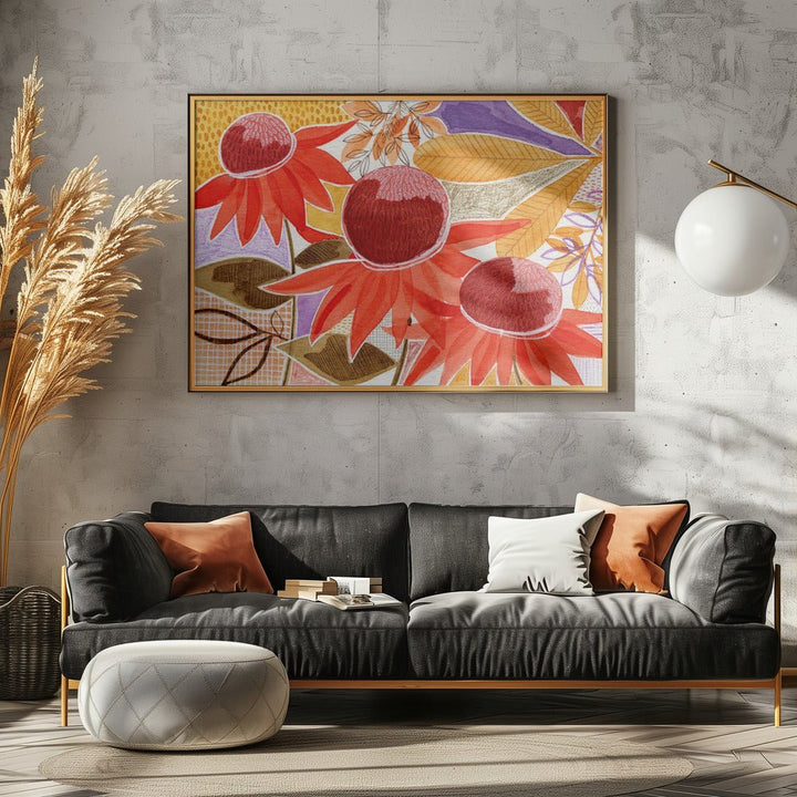 Layered Botanical Watercolour - Stretched Canvas, Poster or Fine Art Print - I Heart Wall Art - Poster Print, Canvas Print or Framed Art Print