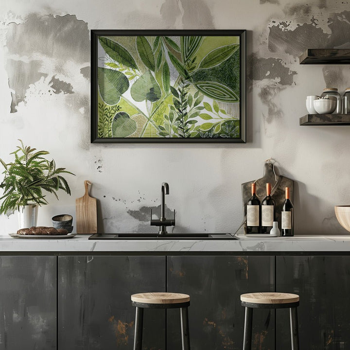 Layered Botanical Watercolour - Stretched Canvas, Poster or Fine Art Print - I Heart Wall Art - Poster Print, Canvas Print or Framed Art Print