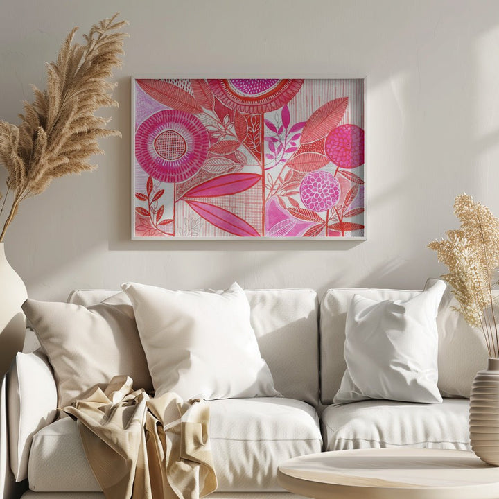 Layered Botanical Watercolour - Stretched Canvas, Poster or Fine Art Print - I Heart Wall Art - Poster Print, Canvas Print or Framed Art Print