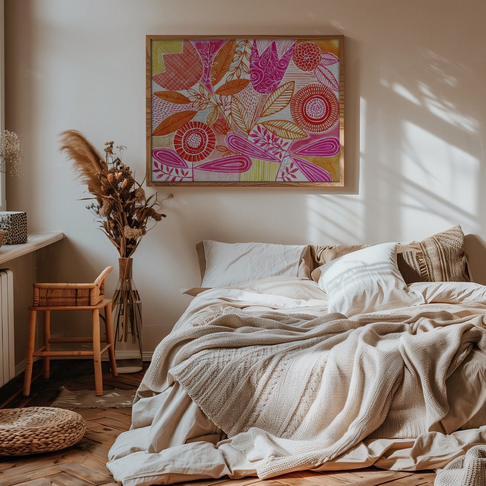 Layered Botanical Watercolour - Stretched Canvas, Poster or Fine Art Print - I Heart Wall Art - Poster Print, Canvas Print or Framed Art Print